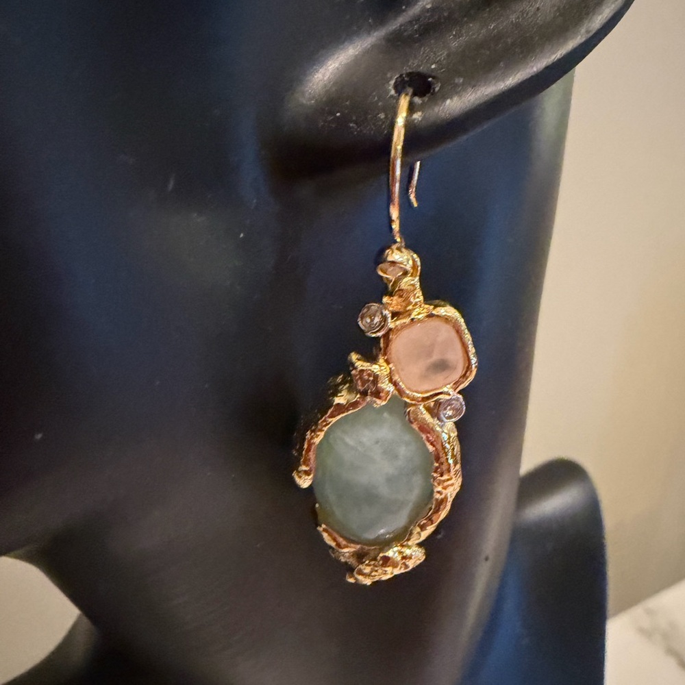 Alexis Bittar Golden Pebble Cake Drop Earrings